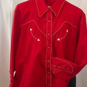 Scully Brand Bright Red Western Shirt in XL